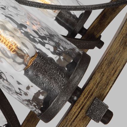 Quintiesse - Πολυέλαιος ANGELO με αλυσίδα, 5xE27/60W/230V, σε απόχρωση δρυός