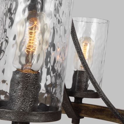 Quintiesse - Πολυέλαιος ANGELO με αλυσίδα, 5xE27/60W/230V, σε απόχρωση δρυός