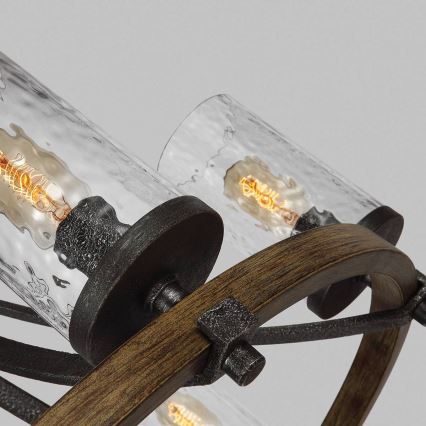 Quintiesse - Πολυέλαιος με αλυσίδα ANGELO 6xE27/60W/230V σε απόχρωση βελανιδιάς