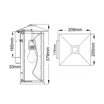 Quintiesse - Επιτοίχιο εξωτερικό φωτιστικό ASHBERN M 1xE27/60W/230V IP44 μαύρο