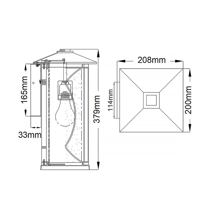 Quintiesse - Επιτοίχιο εξωτερικό φωτιστικό ASHBERN M 1xE27/60W/230V IP44 μαύρο