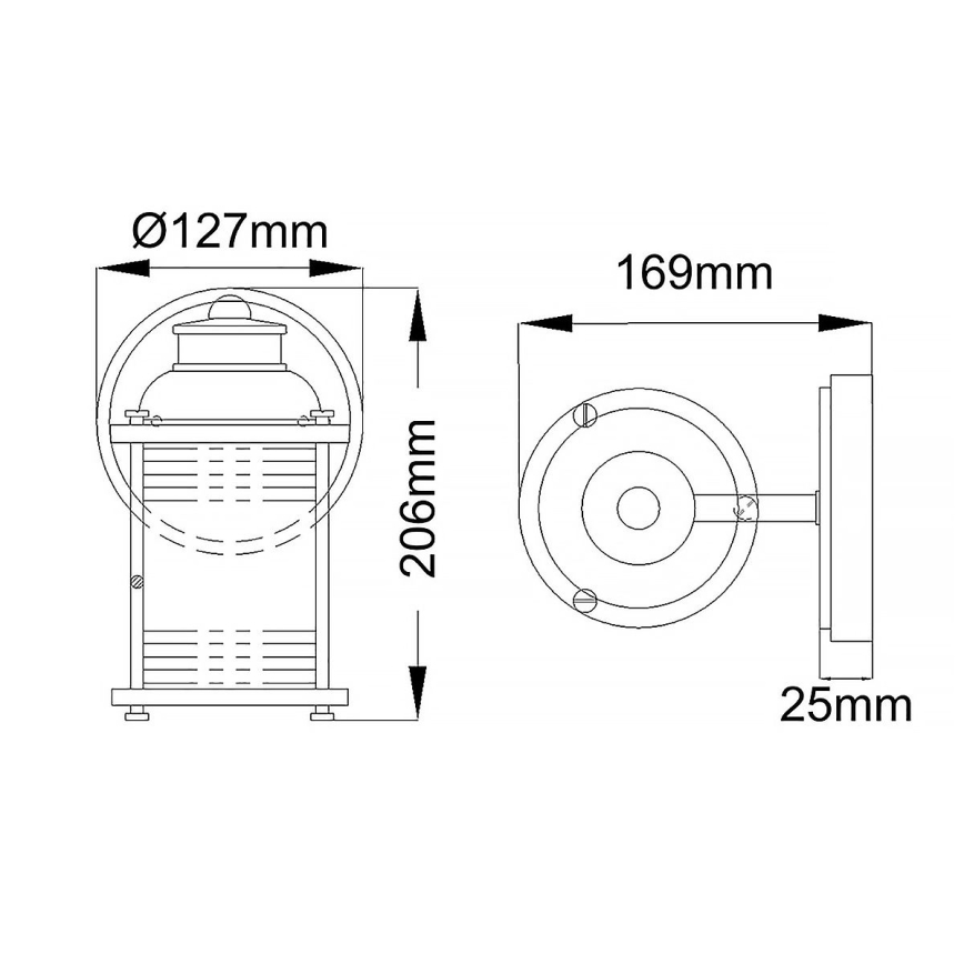Quintiesse - Εξωτερικό επιτοίχιο φωτιστικό ASHLAND BAY 1xE27/60W/230V IP44 γυαλιστερό χρώμιο