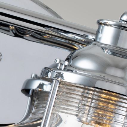 Quintiesse - Επιτοίχιο φωτιστικό εξωτερικού χώρου ASHLAND BAY 2xE27/60W/230V IP44 γυαλιστερό χρώμιο