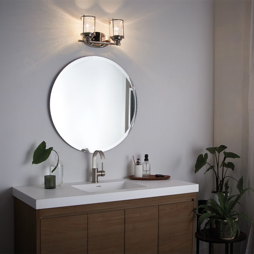 Quintiesse - Επιτοίχιο φωτιστικό εξωτερικού χώρου ASHLAND BAY 2xE27/60W/230V IP44 γυαλιστερό χρώμιο