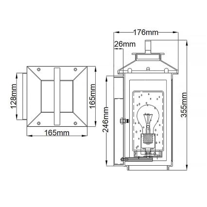 Quintiesse - Επιτοίχιο φωτιστικό εξωτερικού χώρου ATWATER S 1xE27/60W/230V IP44 χρυσό