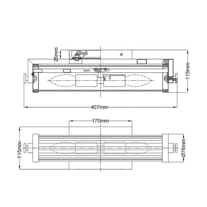 Quintiesse - Επιτοίχιο φωτιστικό μπάνιου AZORES 2xE14/40W/230V IP44 χρυσό