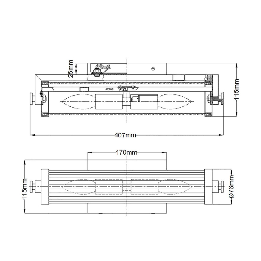 Quintiesse - Επιτοίχιο φωτιστικό μπάνιου AZORES 2xE14/40W/230V IP44 χρυσό