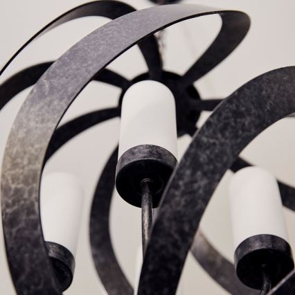 Quintiesse - Εξωτερικό κρεμαστό φωτιστικό με αλυσίδα BLACKSMITH 4xE14/40W/230V διάμ. 50,1 cm IP44 μαύρο