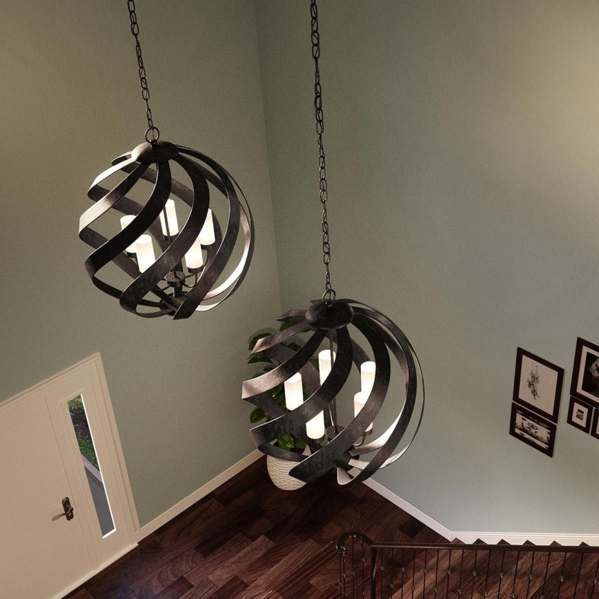 Quintiesse - Εξωτερικός πολυέλαιος με αλυσίδα BLACKSMITH 5xE14/40W/230V Ø 66,4 cm IP44 μαύρο