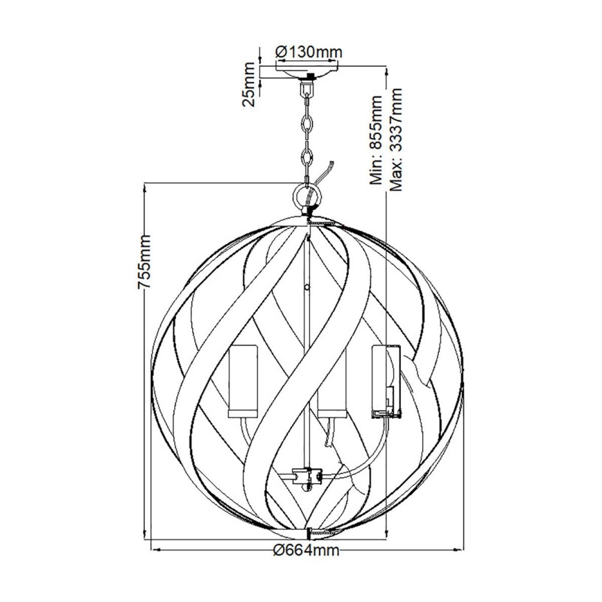 Quintiesse - Εξωτερικός πολυέλαιος με αλυσίδα BLACKSMITH 5xE14/40W/230V Ø 66,4 cm IP44 μαύρο