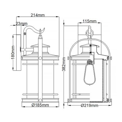 Quintiesse - Επιτοίχιο φωτιστικό εξωτερικού χώρου BOOKER M 1xE27/60W/230V IP44 ματ χρώμιο