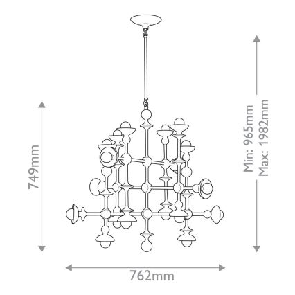 Quintiesse - Πολυέλαιος σε ράβδο CADENCE 18xE14/40W/230V λευκό