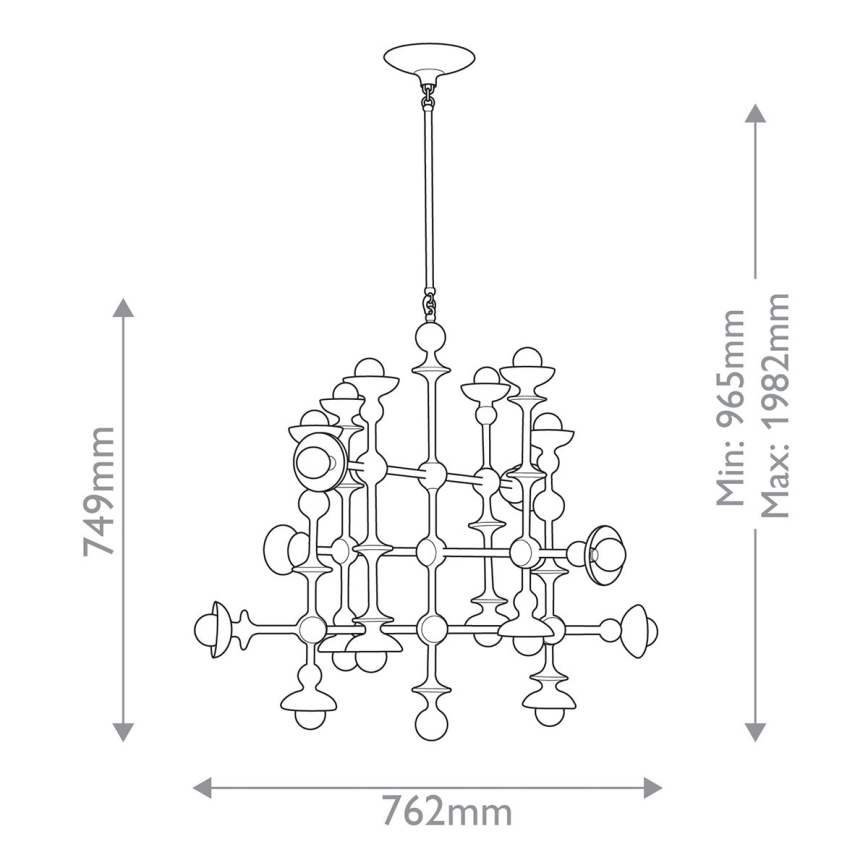 Quintiesse - Πολυέλαιος σε ράβδο CADENCE 18xE14/40W/230V λευκό