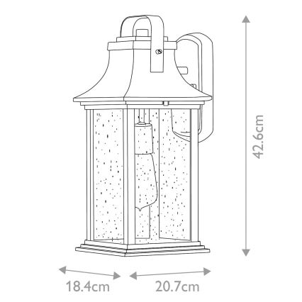 Quintiesse - Επιτοίχιο εξωτερικό φωτιστικό GRANT M 1xE27/60W/230V IP44 σε μπρονζέ απόχρωση