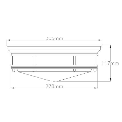 Quintiesse - Εξωτερικό φωτιστικό οροφής HADRIAN 2xE27/40W/230V Ø 30,5 cm IP44 ματ χρώμιο