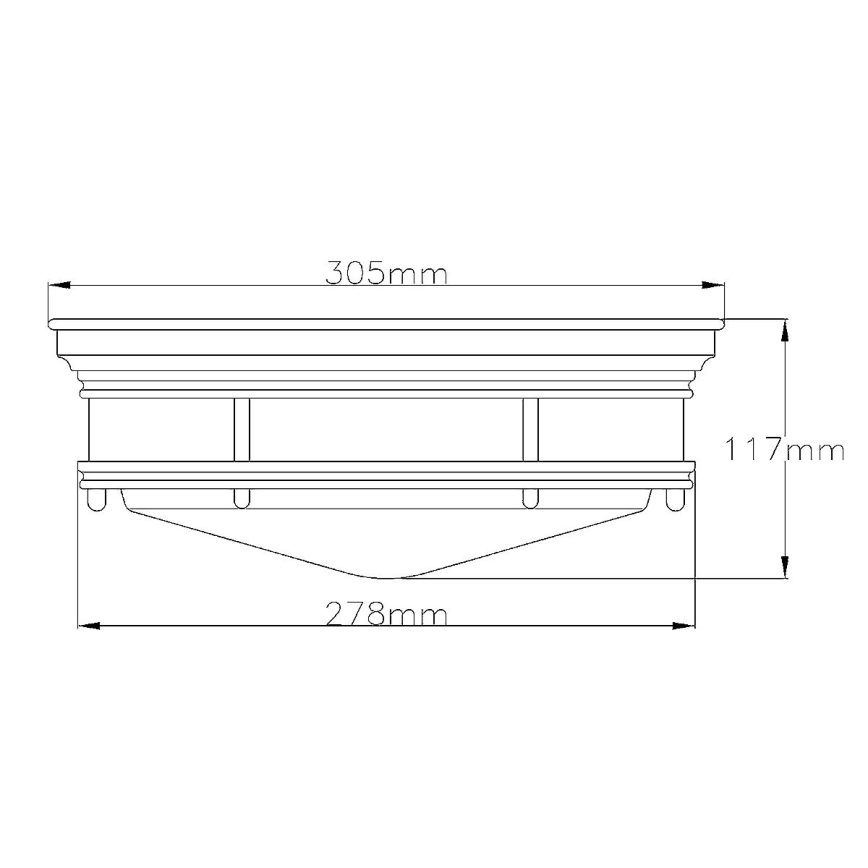 Quintiesse - Εξωτερικό φωτιστικό οροφής HADRIAN 2xE27/40W/230V Ø 30,5 cm IP44 ματ χρώμιο