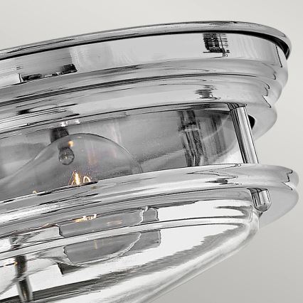 Quintiesse - Εξωτερικό φωτιστικό οροφής HADRIAN 2xE27/40W/230V Ø 27,8 cm IP44 γυαλιστερό χρώμιο