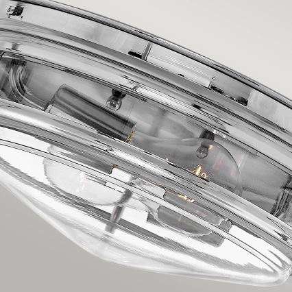 Quintiesse - Εξωτερικό φωτιστικό οροφής HADRIAN 2xE27/40W/230V Ø 27,8 cm IP44 γυαλιστερό χρώμιο