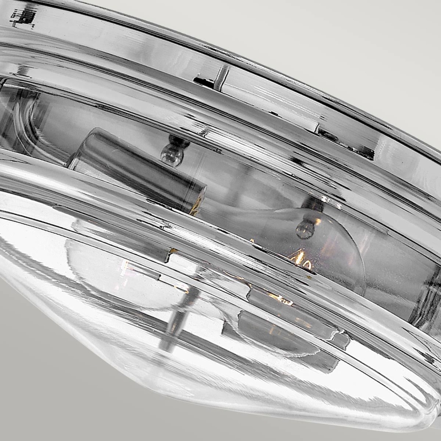 Quintiesse - Εξωτερικό φωτιστικό οροφής HADRIAN 2xE27/40W/230V Ø 27,8 cm IP44 γυαλιστερό χρώμιο