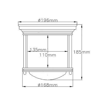 Quintiesse - Εξωτερικό φωτιστικό οροφής HADRIAN 1xE27/60W/230V Ø 19,6 cm IP44 ματ χρώμιο