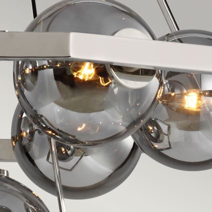 Quintiesse - Πολυέλαιος σε ράβδο HARPER 7xE14/60W/230V Ø 81,3 cm γυαλιστερό χρώμιο/καπνιστό γυαλί