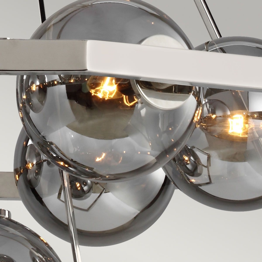 Quintiesse - Πολυέλαιος σε ράβδο HARPER 7xE14/60W/230V Ø 81,3 cm γυαλιστερό χρώμιο/καπνιστό γυαλί