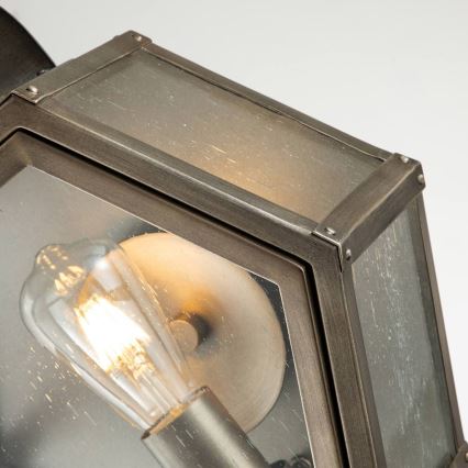 Quintiesse - Επιτοίχιο φωτιστικό εξωτερικού χώρου HEATH M, 1xE27/60W/230V, IP44, μπρονζέ