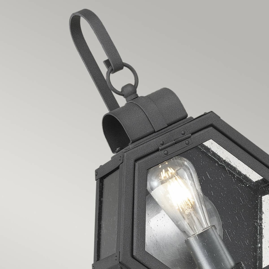 Quintiesse - Εξωτερικό φωτιστικό τοίχου HEATH M 1xE27/60W/230V IP44 μαύρο