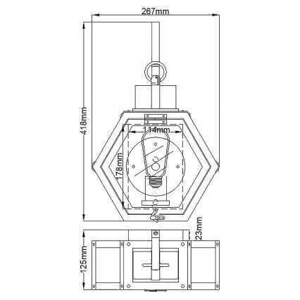 Quintiesse - Εξωτερικό φωτιστικό τοίχου HEATH M 1xE27/60W/230V IP44 μαύρο
