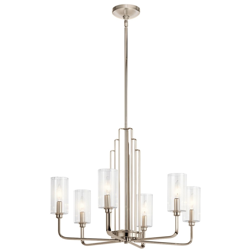 Quintiesse - Πολυφωτιστικό σε ράβδο KIMROSE 6xE14/40W/230V διάμ. 68,6 εκ. γυαλιστερό χρώμιο