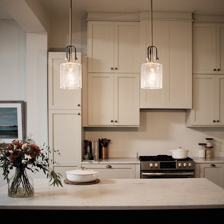 Quintiesse - Κρεμαστό φωτιστικό σε ράβδο KITNER 1xE27/60W/230V διάμ. 18 εκ. χρυσό/μαύρο