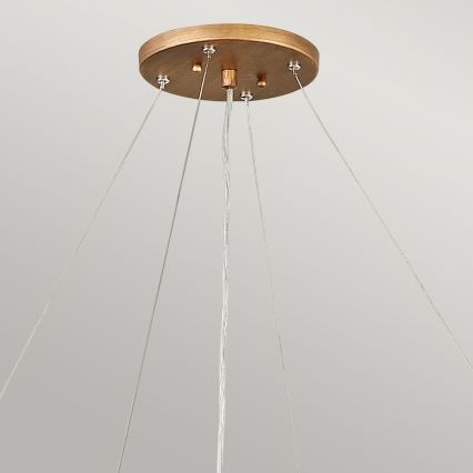 Quintiesse - Κρεμαστό φωτιστικό LAGUNA με καλώδιο, 6xE14/40W/230V, Ø 91,4 cm, χρυσό
