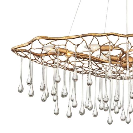 Quintiesse - Πολυέλαιος σε καλώδιο LAGUNA 8xE14/40W/230V διάμ. 106,7 cm σε χρυσό