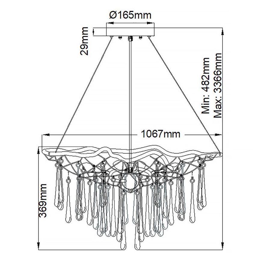 Quintiesse - Πολυέλαιος σε καλώδιο LAGUNA 8xE14/40W/230V διάμ. 106,7 cm σε χρυσό