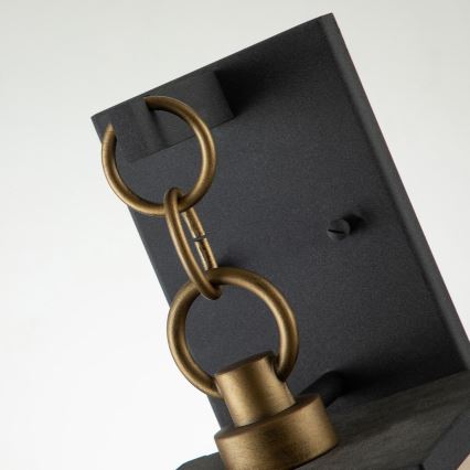 Quintiesse - Επιτοίχιο φωτιστικό εξωτερικού χώρου LAHDEN M 1xE27/60W/230V IP44 μαύρο/χρυσό