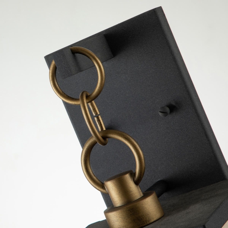 Quintiesse - Επιτοίχιο φωτιστικό εξωτερικού χώρου LAHDEN M 1xE27/60W/230V IP44 μαύρο/χρυσό