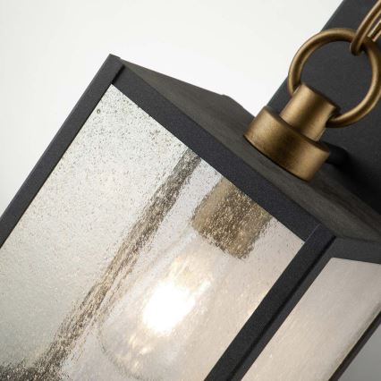 Quintiesse - Επιτοίχιο φωτιστικό εξωτερικού χώρου LAHDEN M 1xE27/60W/230V IP44 μαύρο/χρυσό