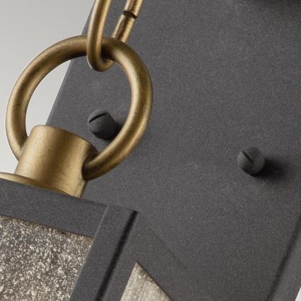 Quintiesse - Επιτοίχιο φωτιστικό εξωτερικού χώρου LAHDEN M 1xE27/60W/230V IP44 μαύρο/χρυσό