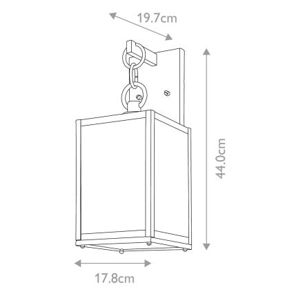 Quintiesse - Επιτοίχιο φωτιστικό εξωτερικού χώρου LAHDEN M 1xE27/60W/230V IP44 μαύρο/χρυσό