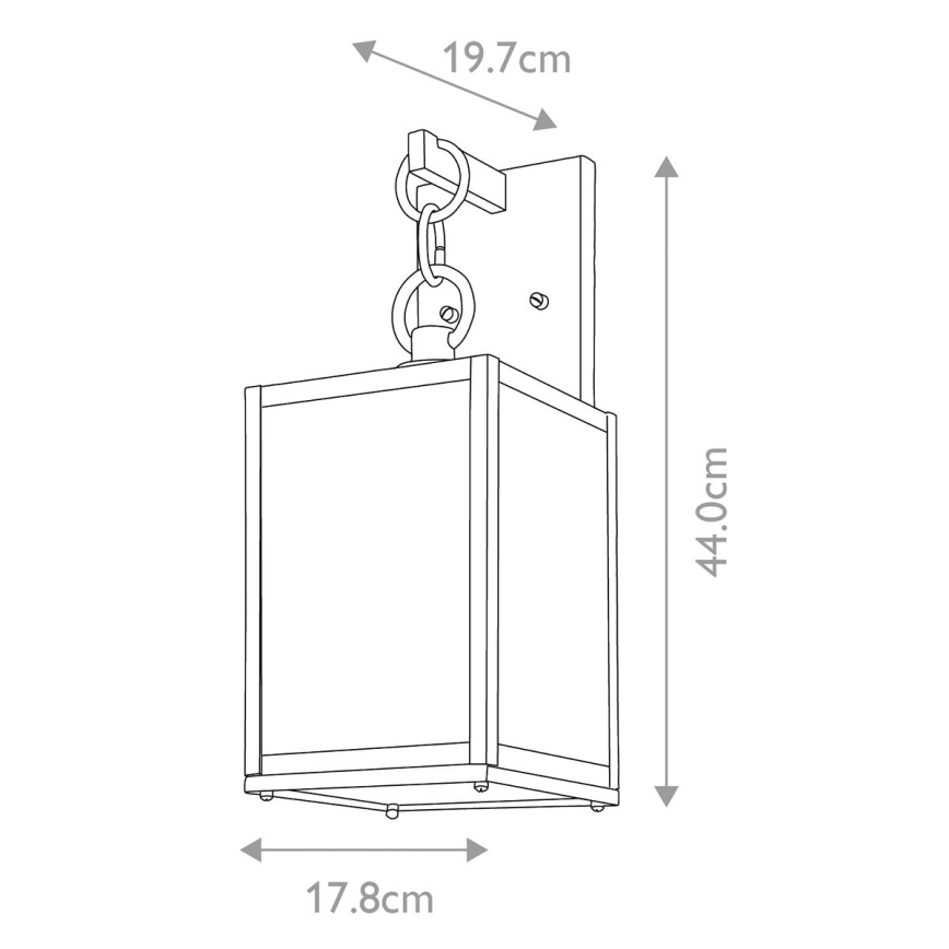 Quintiesse - Επιτοίχιο φωτιστικό εξωτερικού χώρου LAHDEN M 1xE27/60W/230V IP44 μαύρο/χρυσό