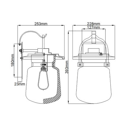 Quintiesse - Επιτοίχιο φωτιστικό εξωτερικού χώρου LASALLE M 1xE27/60W/230V IP44 μπρονζέ