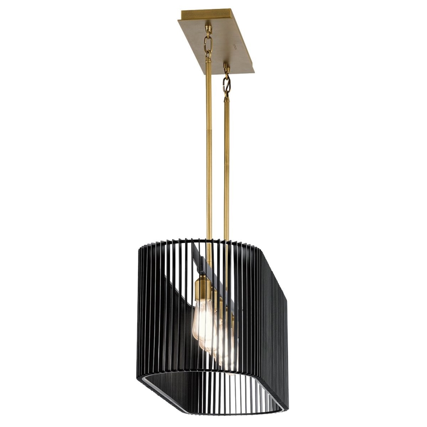 Quintiesse - Πολυέλαιος με ράβδο LINARA 5xE27/60W/230V μαύρο/χρυσό