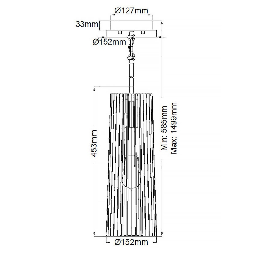 Quintiesse - Κρεμαστό φωτιστικό σε ράβδο LINARA 1xE27/60W/230V Ø 15,2 εκ. μαύρο/χρυσό