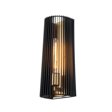 Quintiesse - Επιτοίχιο φωτιστικό LINARA 1xE27/60W/230V μαύρο/χρυσό