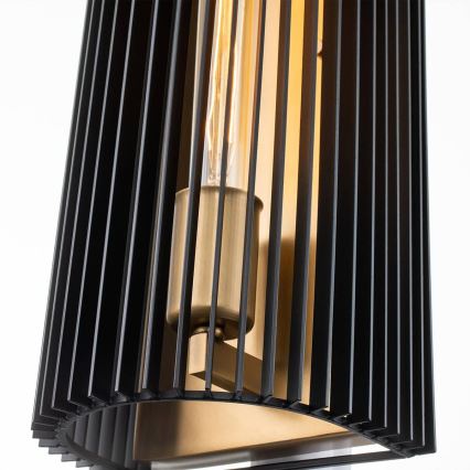 Quintiesse - Επιτοίχιο φωτιστικό LINARA 1xE27/60W/230V μαύρο/χρυσό