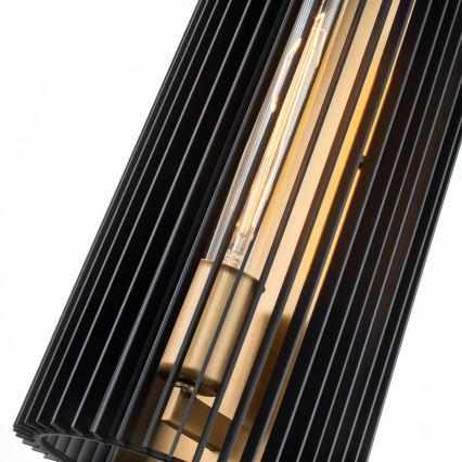 Quintiesse - Επιτοίχιο φωτιστικό LINARA 1xE27/60W/230V μαύρο/χρυσό