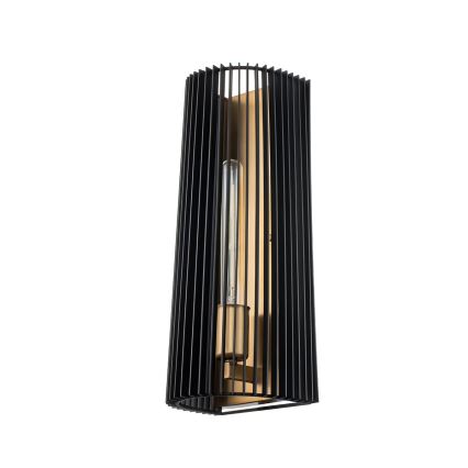 Quintiesse - Επιτοίχιο φωτιστικό LINARA 1xE27/60W/230V μαύρο/χρυσό
