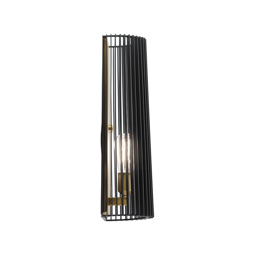 Quintiesse - Επιτοίχιο φωτιστικό LINARA 1xE27/60W/230V μαύρο/χρυσό