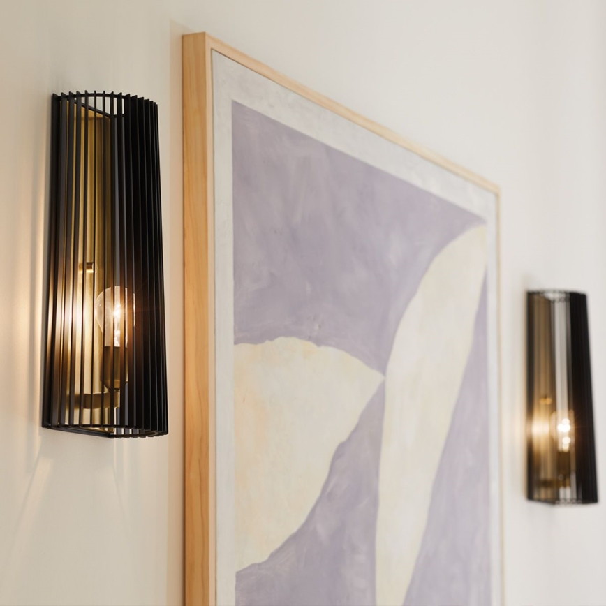 Quintiesse - Επιτοίχιο φωτιστικό LINARA 1xE27/60W/230V μαύρο/χρυσό
