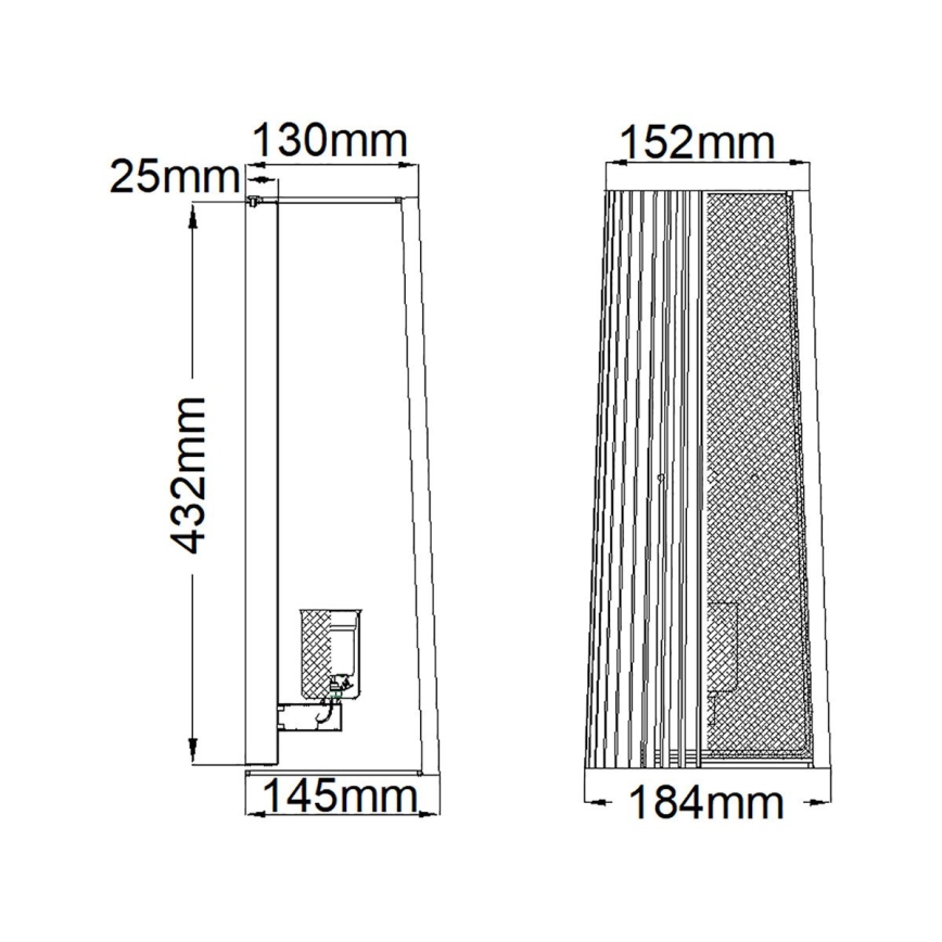 Quintiesse - Επιτοίχιο φωτιστικό LINARA 1xE27/60W/230V μαύρο/χρυσό
